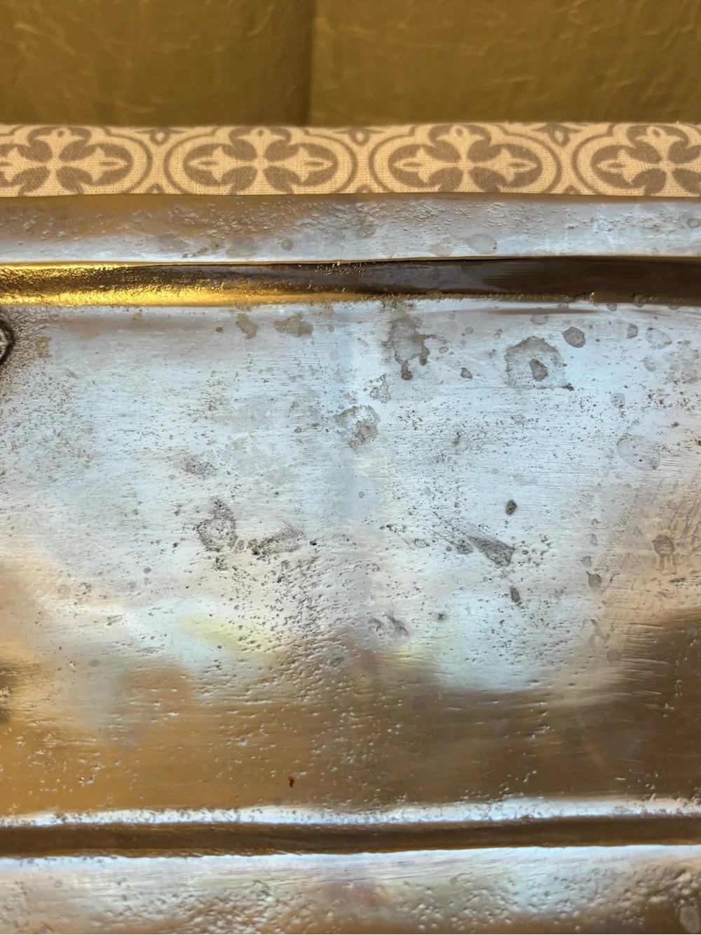 Decorative Silver Floral Metal Serving Tray